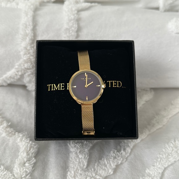 Ted Baker London Mesh Strap Gold Watch - Picture 1 of 10